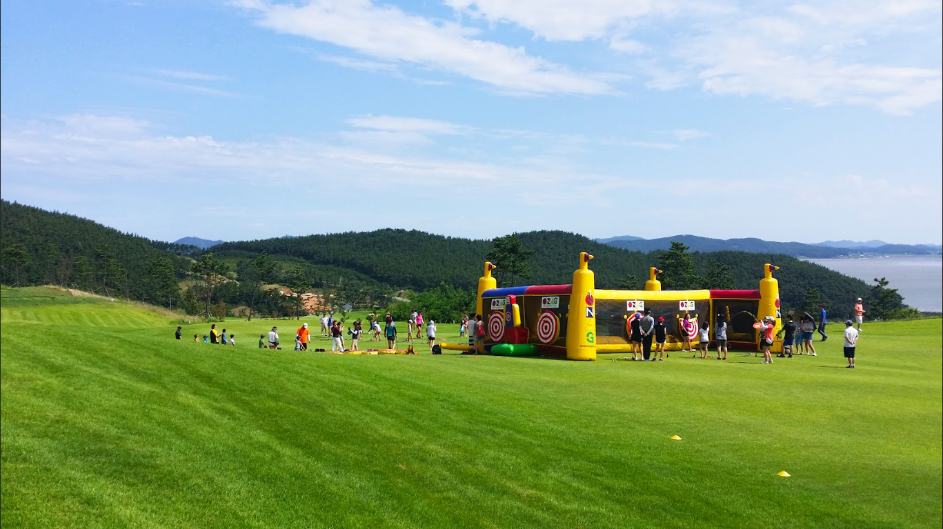 A Background Image of a SNAG Inflatable in use