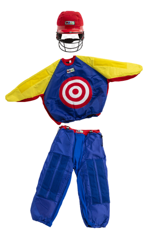 All components of the snag sticky suit.