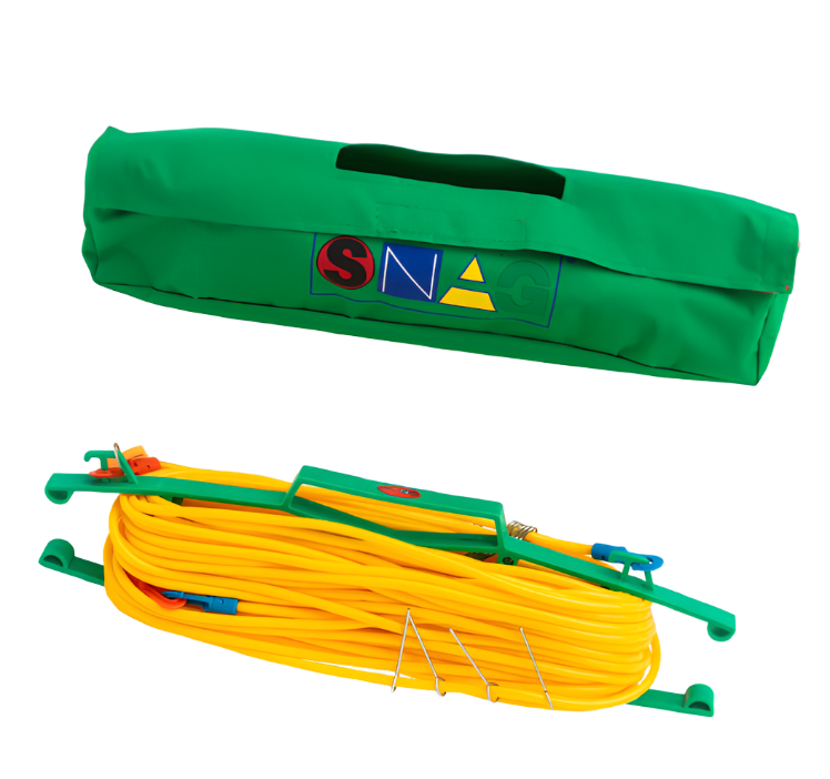 The Snag-A Green and carrying bag